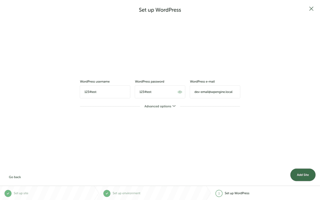 Set up wordpress